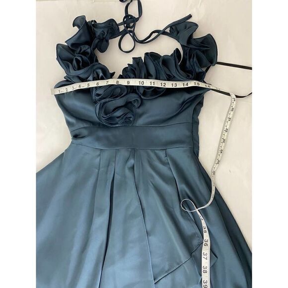 B. Darlin Ruffle Dress Blueish Charcoal Color Party Holiday - Size 3/4 - Picture 5 of 7